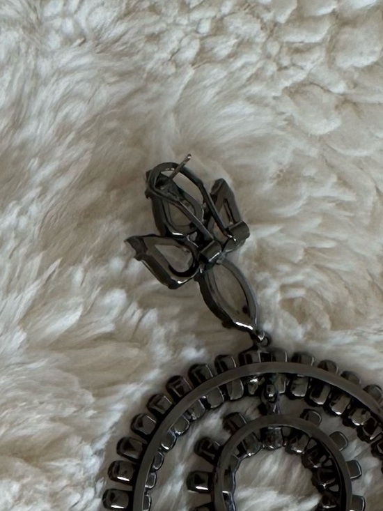 Zara Crystal Chandelier Oversize Drop Earrings Black & Silver-Tone - Picture 5 of 5